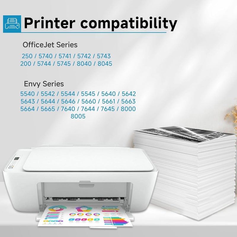 Skyink 62XL Ink Cartridges Replacement for HP Envy 5540 7640 5660 5640 5740 62 62 XL HP62 HP62XL Ink Black Color Combo Pack Use with 5542 5545 5642 5664 5665 7645 8000 200 250 5742 Printer - Image 2